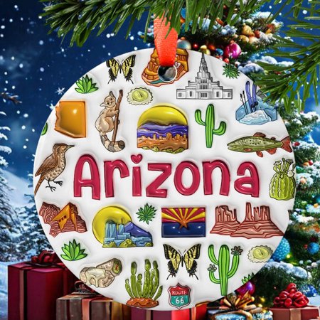 Arizona1 Christmas Ornament Ceramic/Acrylic Ornament Festive Gift Ornament Keepsake for Mother’s Day Valentine’s Day Decoration Collectible 2025 Holiday Tree Decoration