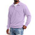 thumbnail image 6 of Men's Polo Collar Sweatshirt Long Sleeve Pullover Top with Chest Pocket Relaxed Casual Fall Sweatshirts, 6 of 6