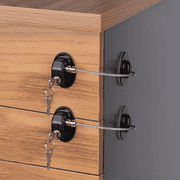 BCOOSS Cabinet Locks Baby Proofing Child Safety Locks for Fridge Toilet Doors Window Cabinets Drawers 2 pack Black