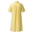 thumbnail image 5 of B91xZ Robe d'Été Décontractée Ample pour Femme, Décolleté en V Profond, Manches Courtes, Couleur Unie, Robe Maxi, Jaune G, 5 of 5