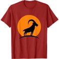thumbnail image 1 of Cool Wild Goat Animal Horn Sunset Silhouette Capricorn T-Shirt Goat Lover Shirt Farm Animal Goat Gift Tshirt Farm Life Animal Lover Shirt, 1 of 1