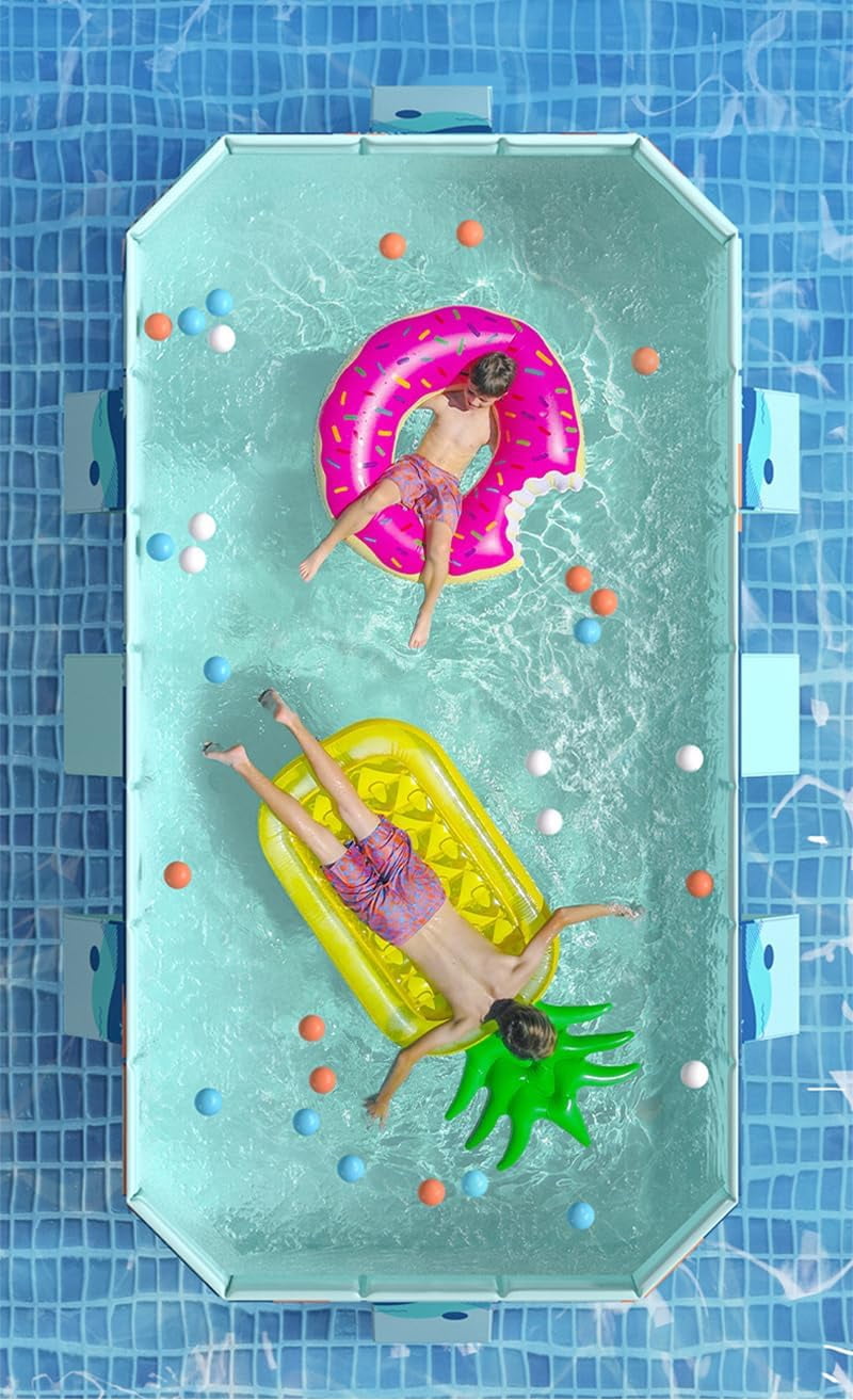 BEJOLO 2.6M Foldable Above Ground Swimming Pool for Family, Kids & Adults - Outdoor Garden Inflatable Pool(Maldives Blue)