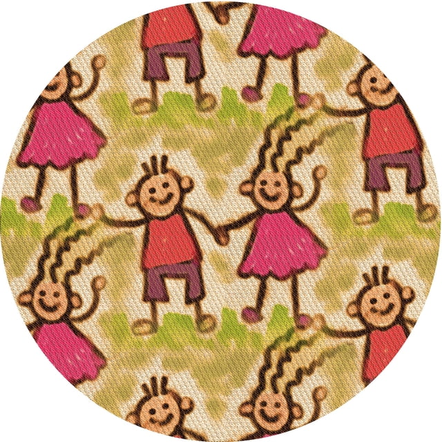 Ahgly Company Tapis d'Intérieur Ronds Transitionnels Lavables à la Machine, Brun Acajou, 3 Pieds Rond
