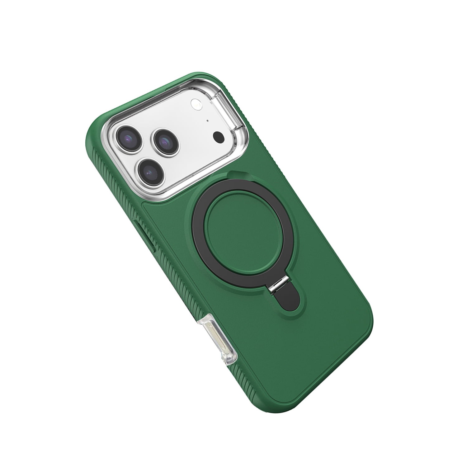 Impact Resistant Cover with Stand and Wireless Charging Compatibility for iPhone 17 Pro Max - Dark Green