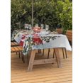 thumbnail image 2 of Outdoor Tablecloth with Umbrella Hole and Zipper, Grey Ombre Snowman Rectangle Table Cloth 60x120 Inch Waterproof Tablecloth, Christmas Tree Snowflake Winter Picnic Table Cover for Patio Camping, 2 of 7