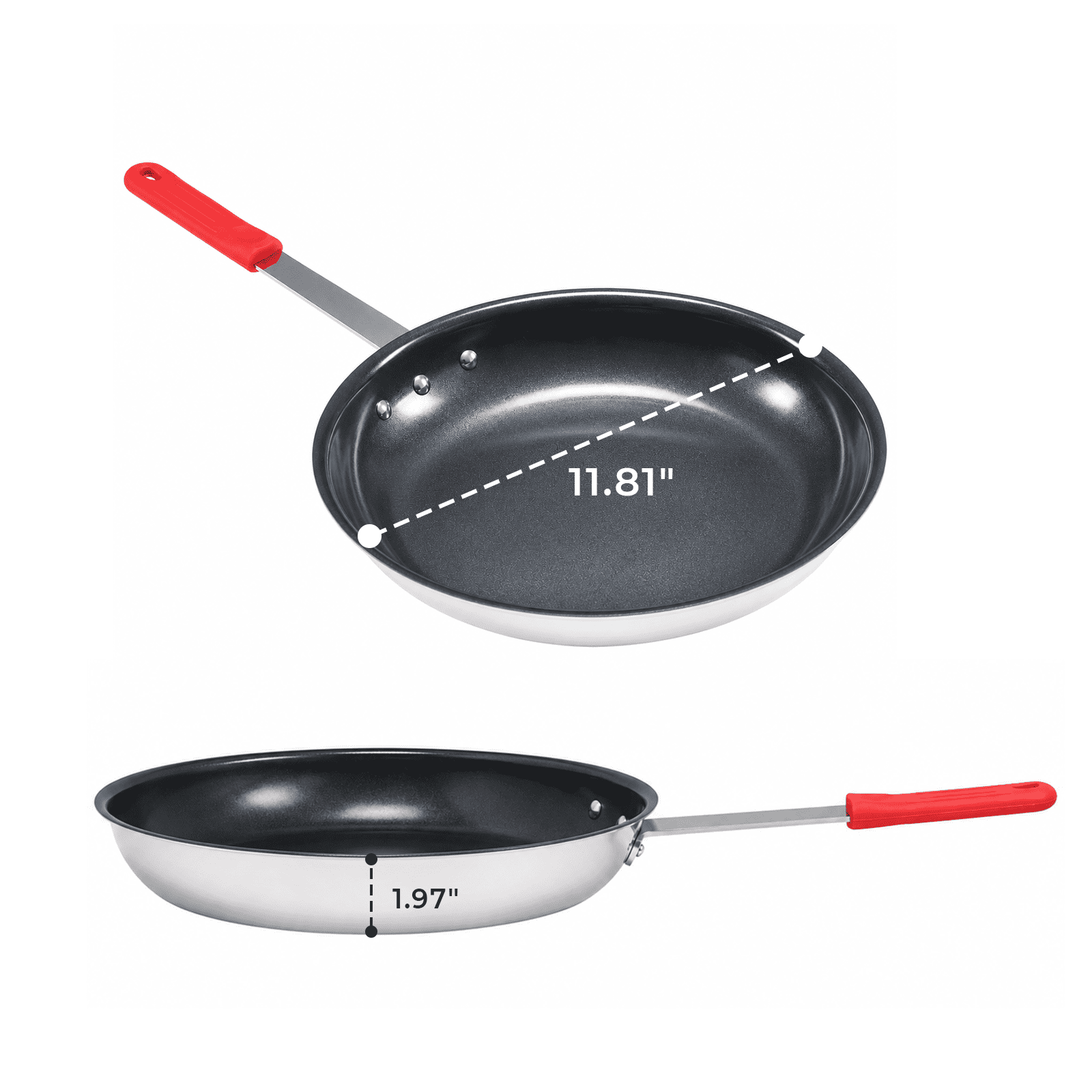 Alvantor Ceramic Nonstick Frying Pan, 8/10/12/14 inch, Aluminum Egg Pan with Stainless Steel Base, Oven Safe, Dishwasher Safe Skillet