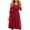 Red, variant on USSUMA Skirts for Women Trendy Summer Women'S Casual Dresses Mid-Sleeve V Neck Casual Solid Color Button Dress with Pocket Beach Maxi Dress Trendy Skirt Breathable Skirt Trekking Black Dress Size-L