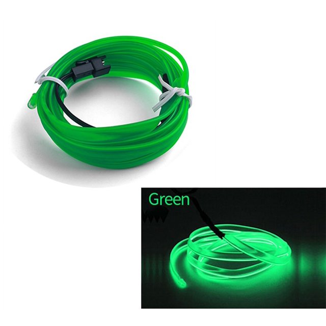1M / 2M / 3M / 5M Interior del coche Lámpara decorativa LED Cableado EL tira de neón para Auto DIY Luz ambiental flexible USB Fiesta Atmósfera Diodo Cartelera Letrero Decoración de vacaciones Luces