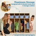 thumbnail image 4 of ECR4Kids Streamline 4-Section Coat Locker, Toddler Size, Natural, 4 of 9