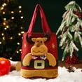 thumbnail image 3 of Mosey Christmas Gift Handbag Portable Handle Cartoon 3D Santa Snowman Elk Bear Heavy Duty Cloth Grocery Treat Candy Party Favor Present Bag, 3 of 8