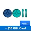 $10 Saving OXO Tot Silicone Divide Plate Navy and Teal, with Silicone Spoon Set Teal
