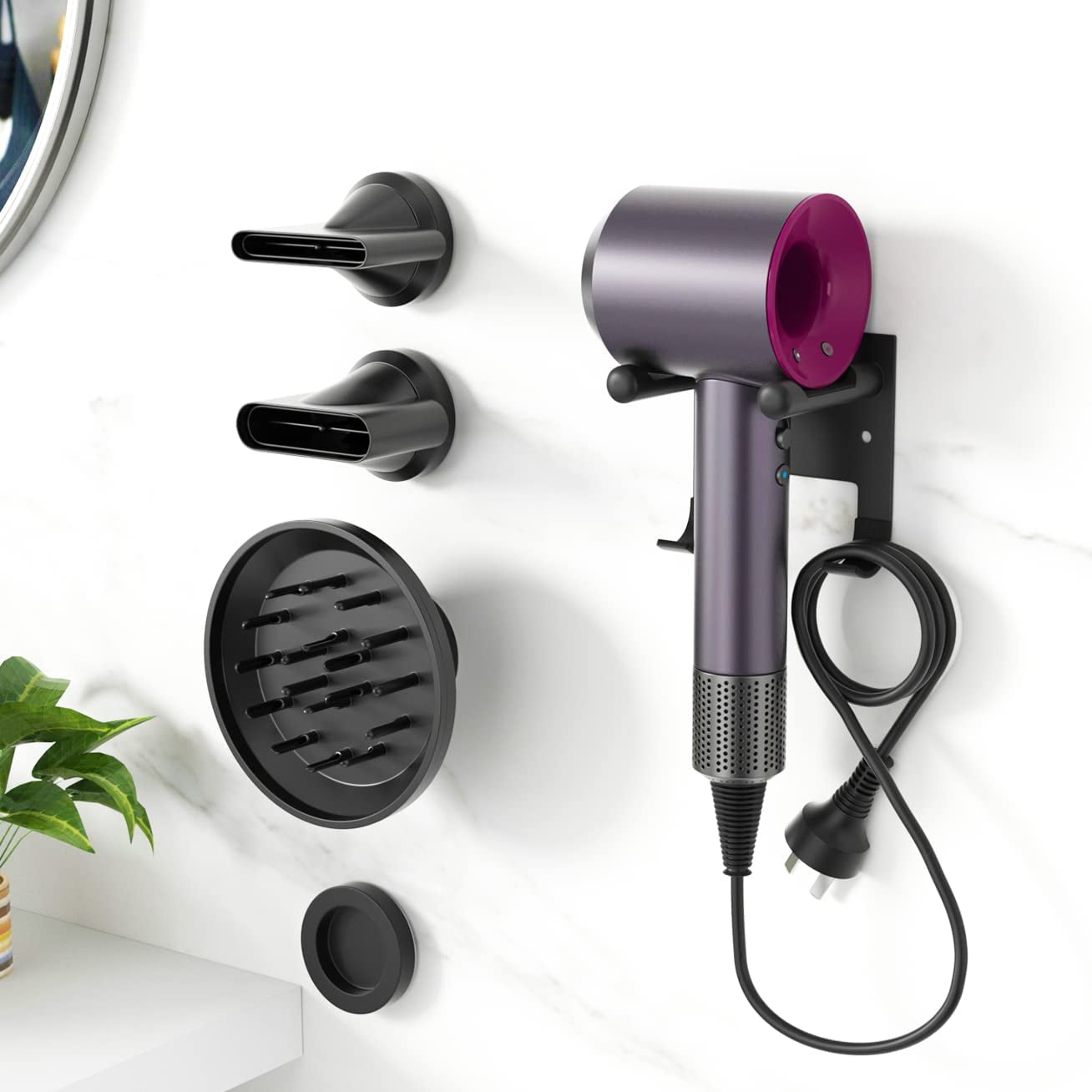 Hair Dryer Holder for Dyson Supersonic, with 4 Magnet Ring for