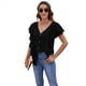 thumbnail image 1 of Blusas Informales Elegantes para Mujer, Blusas con Cuello en V, Botones y Mangas con Volantes. Negro XXL, 1 of 10