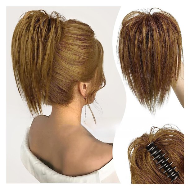 Clip for peluca de gallinero esponjoso for moño de pelo, pelo de niña caliente, estilo perezoso for mujeres y niñas