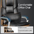 thumbnail image 5 of Ninecer Big and Tall Office Chair 550 lbs, PU Leather Reclining Office Chair with Lumbar Support and Footrest, Modern Desk Chair for Adult, Black, 5 of 9