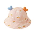 thumbnail image 5 of Oiyii Infant Girls Cute Sun Hats Heart‑Ornament Rainbow‑Printed Bucket Hats, Light Pink, 5 of 5