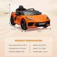 thumbnail image 2 of 12V Licensed Corvette Kids Ride-On Car, Electric Toy Vehicle with Remote Control, LED Lights, & Dual Motors, 2 of 5