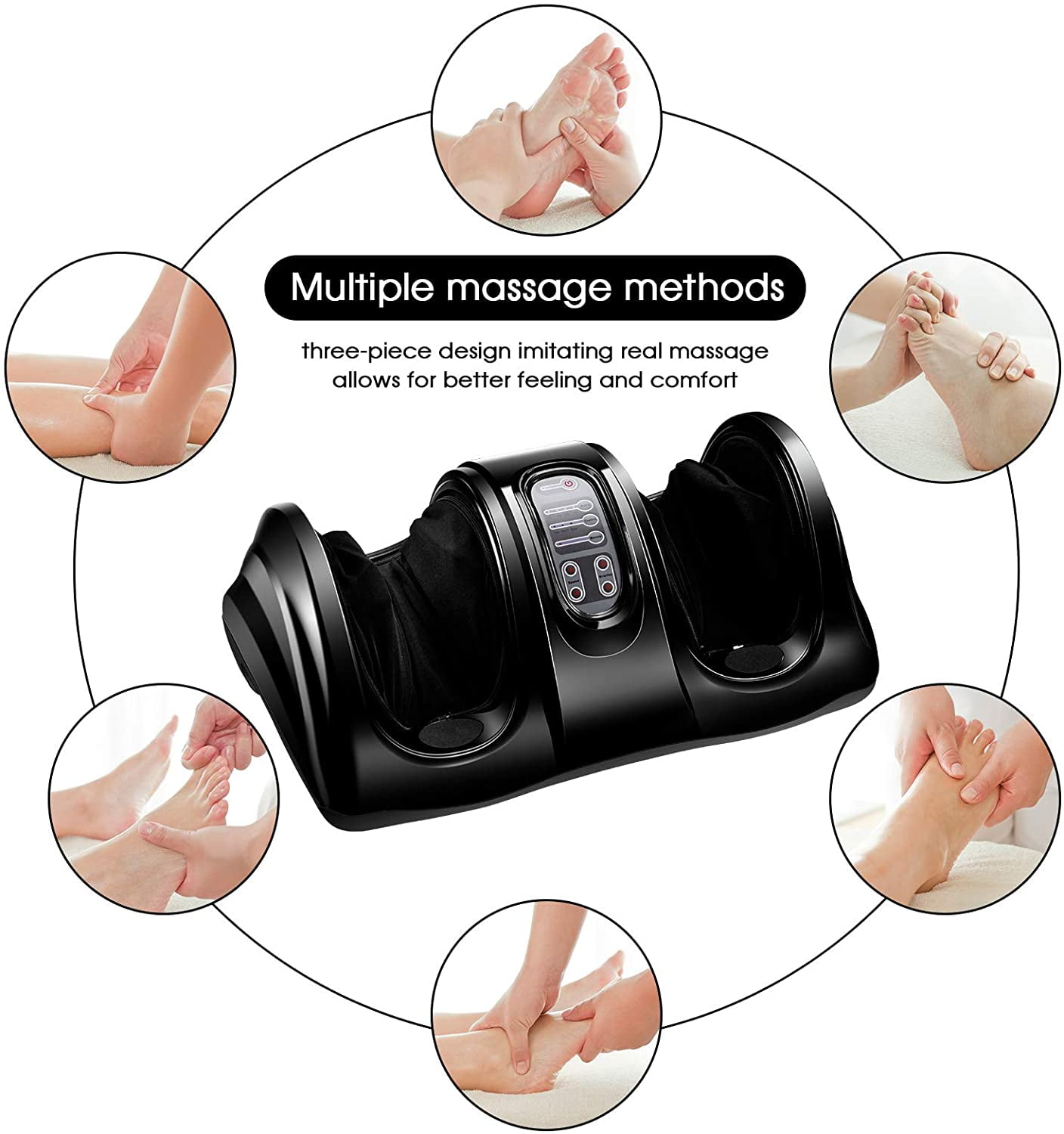 Barton #5 Speed Setting Shiatsu Kneading Rolling Foot Forearm Leg and Calf Massager w/Heating and Remote, Pink