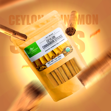 3-Pack Laksoil Organic Ceylon Cinnamon Sticks – 1.5lb (24oz) Total, Non-GMO, Whole Spice, Fresh From Sri Lanka