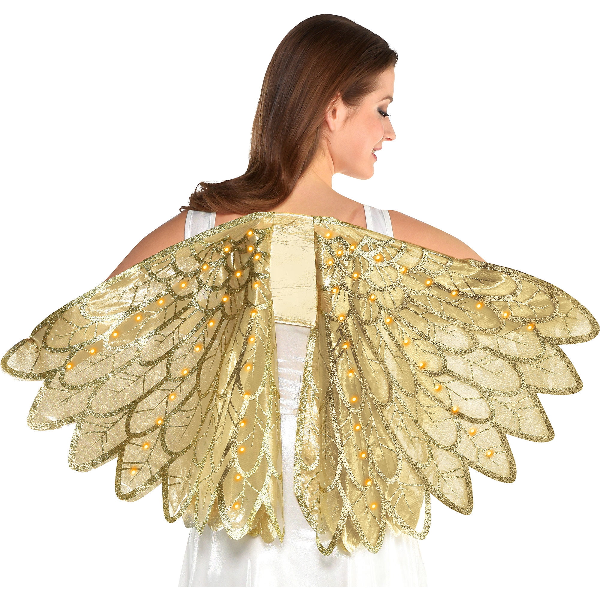 Amscan LightUp Gold Wings Halloween Costume Accessories for Women, One
