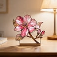 thumbnail image 2 of 2D Acrylic Floral Decor With Stained Glass Design Elegant Desktop Accent For Tabletop Display And Floral-Inspired Home Decoration, 2 of 4