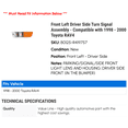 thumbnail image 2 of Front Left Driver Side Turn Signal Assembly - Compatible with 1998 - 2000 Toyota RAV4 1999, 2 of 2
