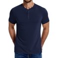thumbnail image 6 of COOFANDY Men's Henley Shirts Cotton Short Sleeve Casual T-Shirt Button Henley Basic Tee Lightweight Summer Top, 6 of 9