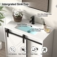 thumbnail image 2 of 36 Inch Farmhouse Bathroom Vanity Set with Sink Top, Hand Painted, Sliding Barn Door, Interior Shelf, 2 of 9