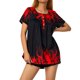 thumbnail image 1 of Sunloudy - Camiseta larga con cuello henley para mujer, camisetas de manga corta con estampado de flores, rayas, llamas y oro Sunloudy  S M L XL XXL, 1 of 8
