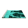 thumbnail image 2 of Ahgly Company Machine Washable Indoor Round Abstract Turquoise Blue Modern Area Rugs, 5' Round, 2 of 4
