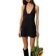 thumbnail image 4 of VISgogo Vestido sin mangas informal de verano para mujer Color sólido Escote en V Corte bajo Temperamento de satén Mini vestido VISgogo  moda, 4 of 8