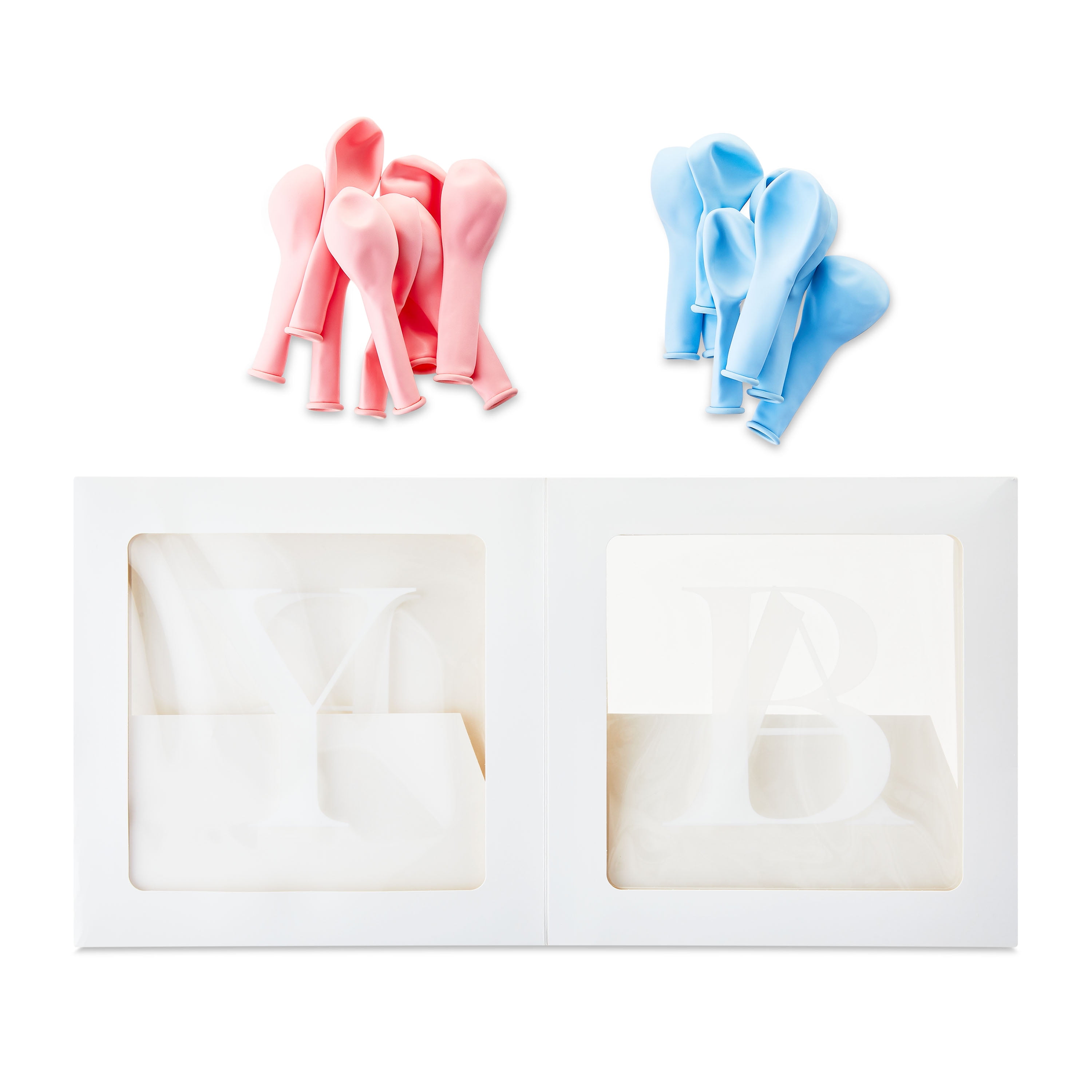 Pink and Blue Baby Balloon Block Decor Kit, 60 Pieces, by Way To Celebrate
