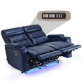 thumbnail image 6 of MCombo Power Loveseat Recliner Sofa with Adjustable Headrest, Electric Home Theater Seating with Hidden Armrest Storage, USB & Type-C Port, LED Light (Navy Blue), 6 of 10