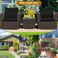 thumbnail image 3 of Costway 3PCS Patio Rattan Furniture Set Conversation Sofa Cushioned Black, 3 of 10