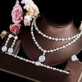 thumbnail image 5 of Sparkly White CZ Multi Layer Costume Necklace Earrings Ring Bracelet Jewelry Set, 5 of 7