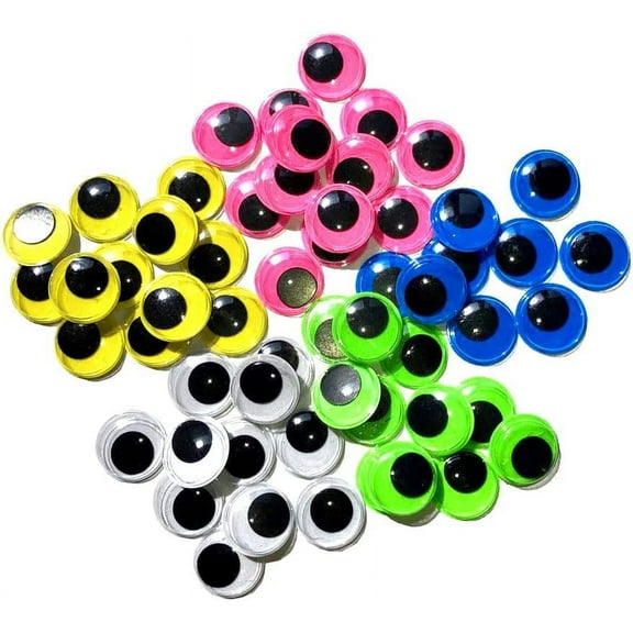 150 Pieces 20mm Multicolor Round Wiggle Googly Eyes with Self-Adhesive,for DIY Craft Sticker Eyes