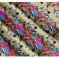 thumbnail image 3 of Soimoi Beige Cotton Poplin Fabric Tropical Leaves & Wild Animal Printed Fabric 1 Yard 56 Inch Wide, 3 of 7