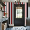 thumbnail image 6 of Peel and Stick Wallpaper Canvas Contact Paper Stripe seamless black red white grey vertical parallel colors stripe Self Adhesive and Removable 17in x 118in, 6 of 8