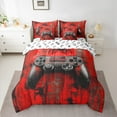 thumbnail image 2 of Manfei Boys Gamer Gamepad Twin Bedding Sets, Hippie Spider Print Bedding Comforter Set, Black Red Watercolor Sheet Sets, Super Cozy Room Decor Reversible 7 Pieces, 2 of 8