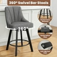 thumbnail image 4 of LainTene 24" Counter Height Swivel Bar Stools Set of 2, Fabric Upholstered Counter Barstools with Solid Wood Legs and Backs for Kitchen Island, Home Bar, 4 of 8