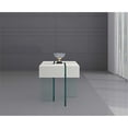 thumbnail image 2 of White Wood Lacquer Finish End Table with 19mm Tampered Glass Base, 2 of 2