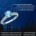 thumbnail image 2 of Gem Stone King 10K White Gold Swiss Blue Topaz and Lab Grown Diamond Engagement Ring for Women | 1.40 Cttw | Round 6.5MM | Gemstone November Birthstone | Size 9, 2 of 6