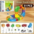 thumbnail image 6 of Unique Movable Slot Car Track Train Set, 3D Cube Electric Building Toys Train Track, Perfect STEM Educational Toy for Christmas Collectibles & Gifts (51pcs), 6 of 9