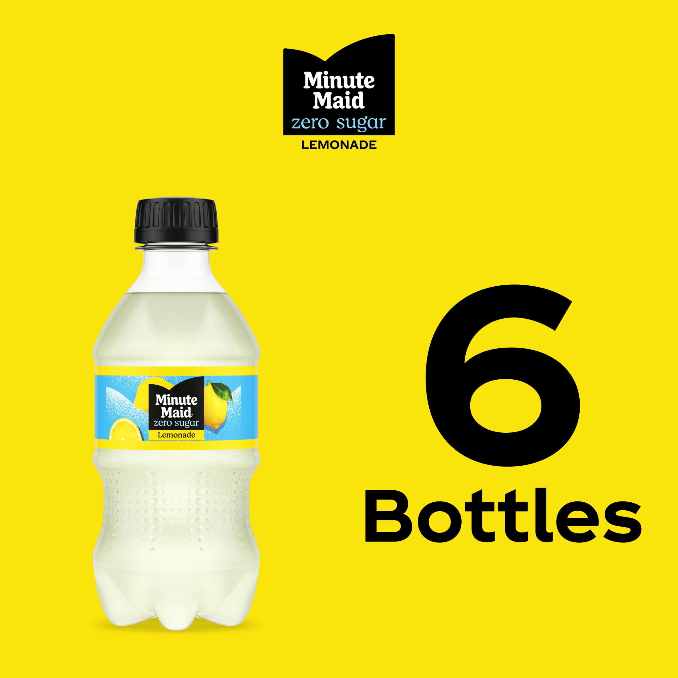 (2 pack) Minute Maid Zero Sugar Lemonade Bottles, 12 fl oz, 6 Pack