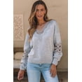 thumbnail image 1 of a.Jesdani Soft Gray Lace Sweater: Chic V-Neck Knit - Perfect Comfort!, 1 of 1