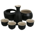 thumbnail image 3 of 1 juego de jarra y tazas de cerámica japonesas para servir sake, olla tradicional para sake con calentador y recipiente para calentar, botella de porcelana para servir sake, 3 of 8