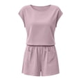thumbnail image 7 of Zynoxe Womens Two Piece Matching Sets Summer Short Sleeve Top and Shorts Short Sets Cotton Linen Lounge Outfits for HomewearPinkL, 7 of 7