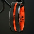 thumbnail image 3 of Tungsten Carbide Rings for Men Wedding Bands for Him 8mm Black Thin Orange Line, 3 of 9