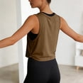 thumbnail image 4 of enyan Workout Tank Tops for Women with Built in Bra, Sleeveless Gym Tops Seamless Racerback Athletic Yoga Shirts Tops for Women Trendy,Brown,M, 4 of 7