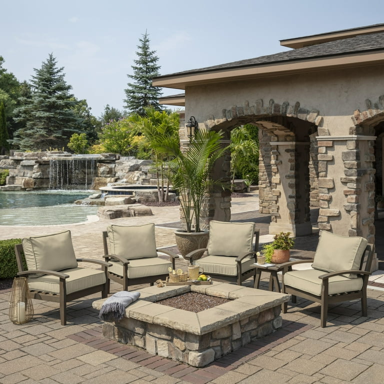 Arden Selections Modern Outdoor Deep Seating Cushion Set 24 x 24 Tan Leala Walmart